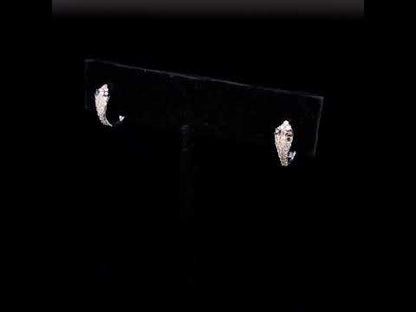 10K White Gold 1/5 Cttw Diamond Snake Eyes Huggy Hoop Earrings