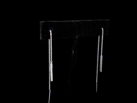 10K White Gold 1/10 Cttw Diamond Threader Earrings