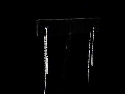10K White Gold 1/10 Cttw Diamond Threader Earrings