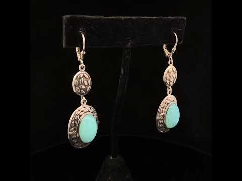.925 Sterling Silver Chalcedony Diamond Accent Drop and Dangle Earring (K-L Color, I1-I2 Clarity)
