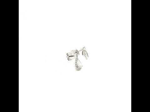 14K White Gold 5/8 Cttw Lab Grown Diamond Tear Drop Halo Stud Earring