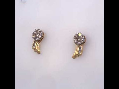 14K Yellow Gold 7/8 cttw Round Cut Diamond Earrings (I-J, SI1-SI2)