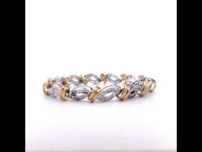 14K White Gold White And Treated Blue Diamond Bracelet (4 5/8 cttw, H-I Color, I1-I2 Clarity)