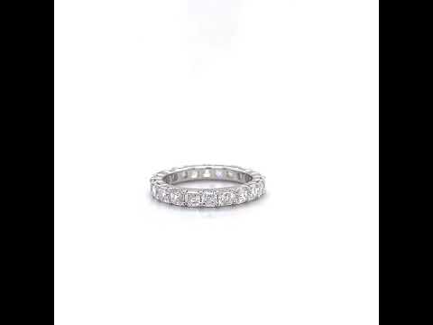 14K White Gold 2 1/3 Cttw Asscher Cut Lab Grown Diamond Eternity Band Ring (E-F Color, VS1-VS2 Clarity) - Ring Size 5.5