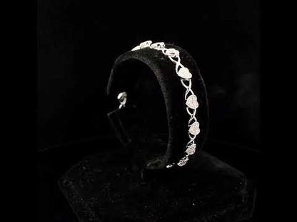.925 Sterling Silver Diamond Accent Heart Link Bracelet (I-J Color, I3 Clarity) - 7.25"