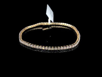 10K Yellow Gold Classic 3.0 Cttw Classic Diamond Tennis Bracelet (J-K Color, I2-I3 Clarity)  - 7.25" Inches