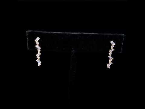 14K Yellow Gold 1/2 Cttw Diamond Zig Zag Drop Earrings (I-J Color, SI2-I1 Clarity)