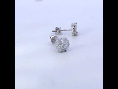 14K White Gold 1.00 Cttw Pie Cut Diamond Solitaire Style Stud Earring (H-I Color, SI1-SI2 Clarity)