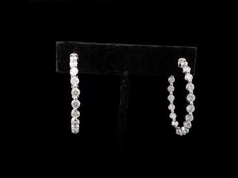 14K White Gold 5.00 Cttw Lab Grown Diamond Inside-Out Hoop Earring