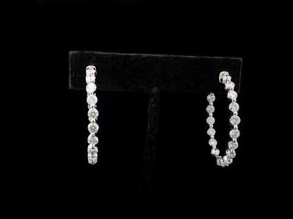 14K White Gold 5.00 Cttw Lab Grown Diamond Inside-Out Hoop Earring