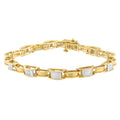 Princess cut diamond chain link bracelet in 14k yellow gold – 1 cttw