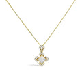 Princess cut diamond geometric halo pendant in 10k yellow gold 3/8 cttw bijoux-nyc direct