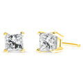 1/5 cttw princess cut diamond stud earrings in 14k yellow gold bijoux-nyc direct