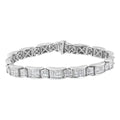 5.0 cttw princess diamond invisible set buckle link bracelet in 18k white gold bijoux-nyc direct