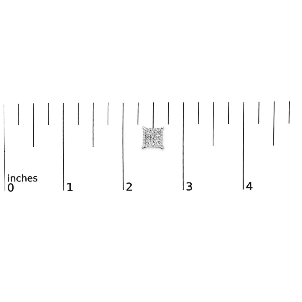 1 cttw princess cut diamond composite square studs in sterling silver bijoux-nyc direct