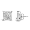 1 cttw princess cut diamond composite square studs in sterling silver bijoux-nyc direct