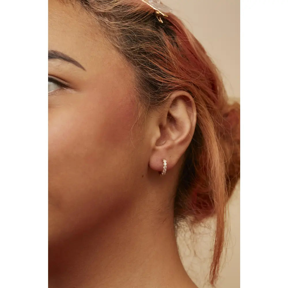 1/2 cttw round cut diamond hoop earrings in 10k yellow gold bijoux-nyc direct