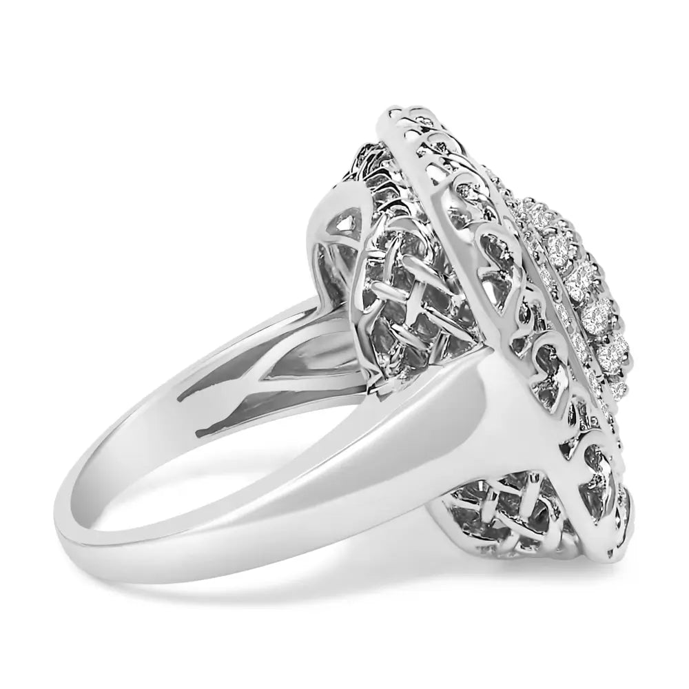 Sterling silver 1.0 cttw natural diamond celtic knot cocktail ring bijoux-nyc direct