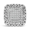 Sterling silver 1.0 cttw natural diamond celtic knot cocktail ring bijoux-nyc direct