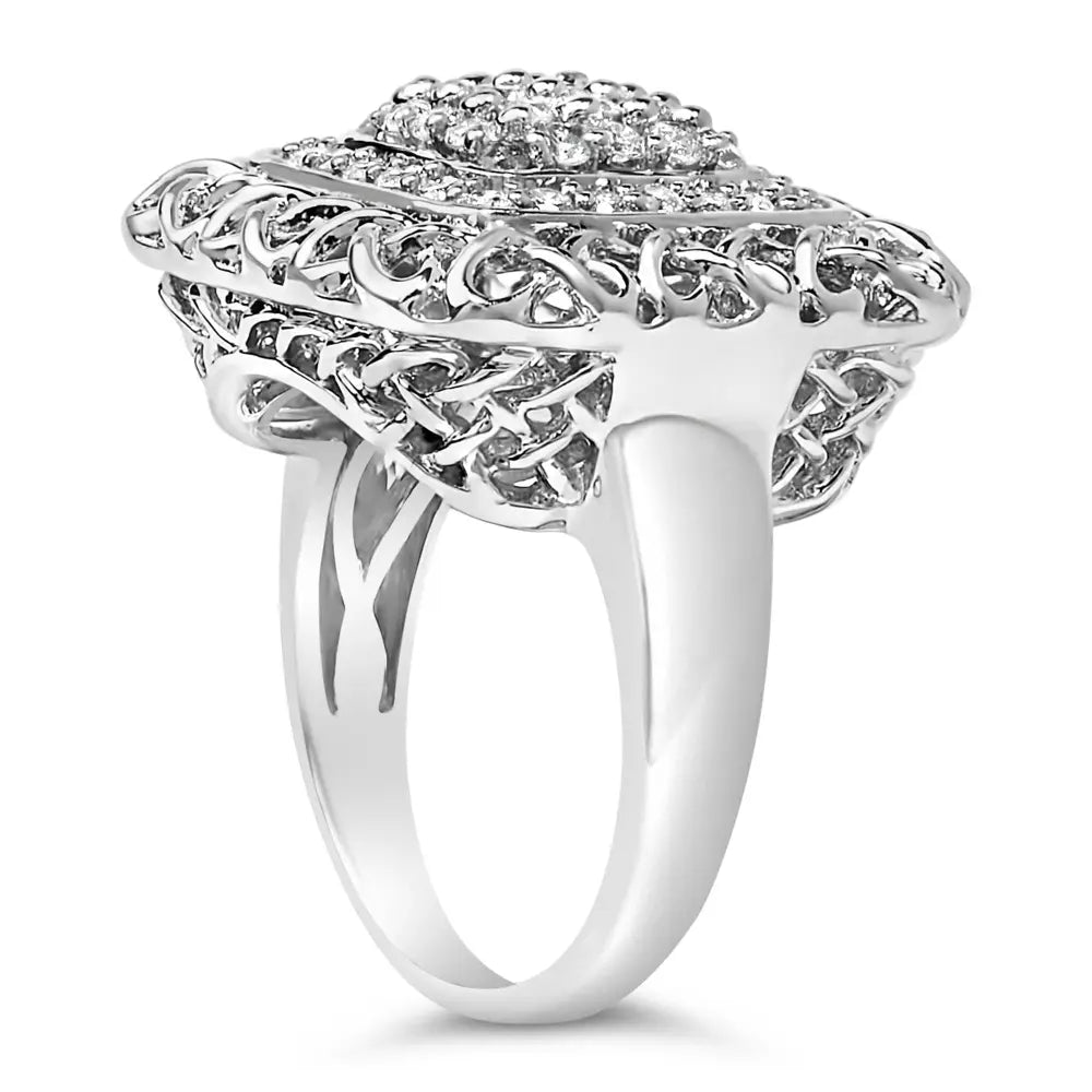 Sterling silver 1.0 cttw natural diamond celtic knot cocktail ring bijoux-nyc direct