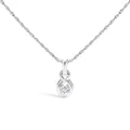 Sterling silver 1/10 cttw lab grown diamond love knot necklace 18 inches bijoux-nyc direct