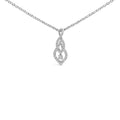 Diamond swirl teardrop pendant necklace in sterling silver 1/3 cttw bijoux-nyc direct