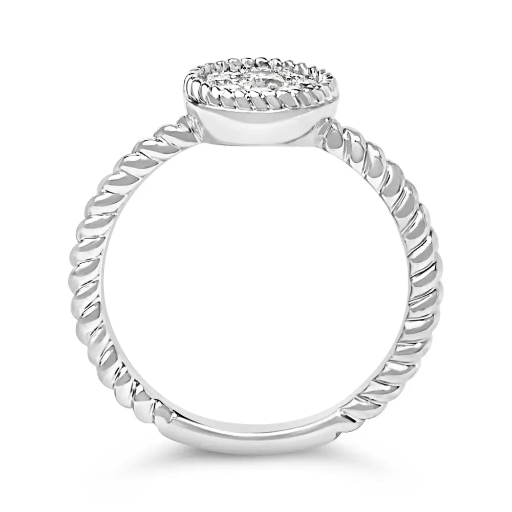 Sterling silver 1/4 cttw diamond floral braided ring bijoux-nyc direct