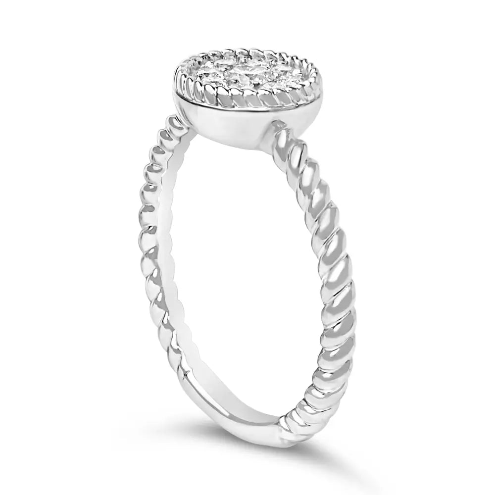 Sterling silver 1/4 cttw diamond floral braided ring bijoux-nyc direct