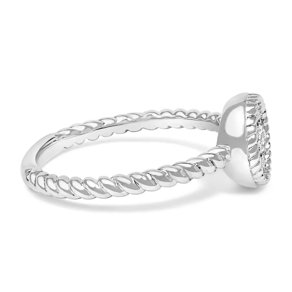 Sterling silver 1/4 cttw diamond floral braided ring bijoux-nyc direct