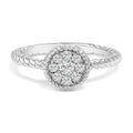 Sterling silver 1/4 cttw diamond floral braided ring bijoux-nyc direct