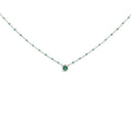 Sterling silver 18 inch lab created emerald bead chain necklace bijoux-nyc direct