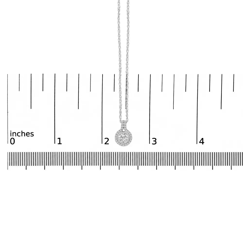 Sterling silver 3/4 cttw lab grown diamond halo pendant necklace 18 inch bijoux-nyc direct