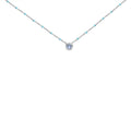 Sterling silver aquamarine and blue enamel bead chain necklace bijoux-nyc direct