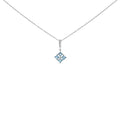 Sterling silver blue topaz and white sapphire square pendant necklace 18 inch bijoux-nyc direct