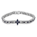 Sterling silver dark blue sapphire and white topaz art deco bracelet bijoux-nyc direct