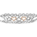 Sterling silver diamond accent 3 piece adjustable heart bolo bracelet set bijoux-nyc direct