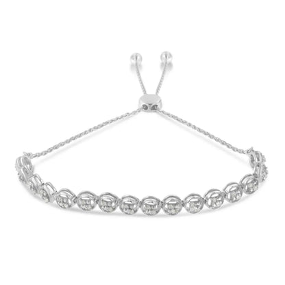 Sterling Silver Diamond Bolo Bracelet (0.25 cttw, I-J Color, I3 Clarity) - Bijoux-NYC Direct