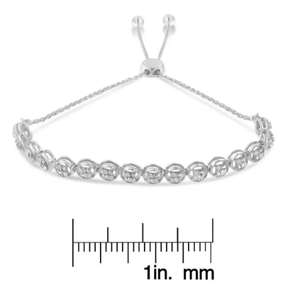 Sterling Silver Diamond Bolo Bracelet (0.25 cttw, I-J Color, I3 Clarity) - Bijoux-NYC Direct