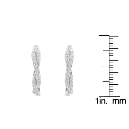 Sterling-Silver Diamond Hoop Earring (0.75 cttw, I-J Color, I2-I3 Clarity) - Bijoux-NYC Direct