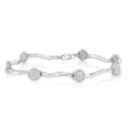 Sterling silver diamond link bracelet with 1 cttw natural diamonds bijoux-nyc direct