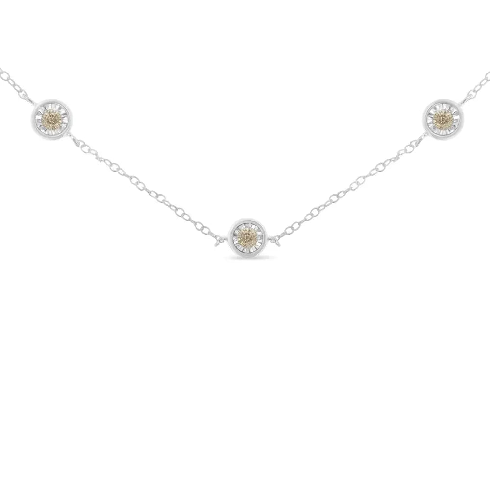 1/2 cttw diamond five station necklace in sterling silver 18 inch bijoux-nyc direct