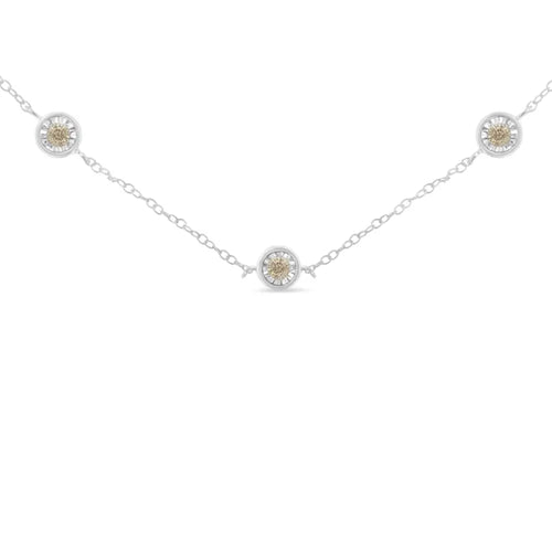 1/2 cttw diamond five station necklace in sterling silver 18 inch bijoux-nyc direct