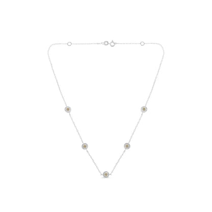 Sterling Silver Diamond Station Necklace (1/2 cttw, I-J Color, I1-I2 Clarity) - Bijoux-NYC Direct