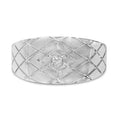 Sterling silver geometric band ring with bezel set natural diamond bijoux-nyc direct