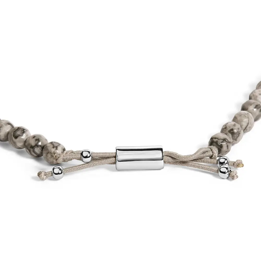 Sterling silver jasper bead station bolo bracelet 8.5 inch bijoux-nyc direct