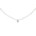 Sterling silver moonstone bead station necklace with diamond accent 16 inch bijoux-nyc direct