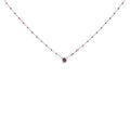 Sterling silver rhodolite and red enamel bead chain necklace 18 inch bijoux-nyc direct