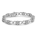 Rose-cut diamond love locks link bracelet in sterling silver – 1 cttw bijoux-nyc direct