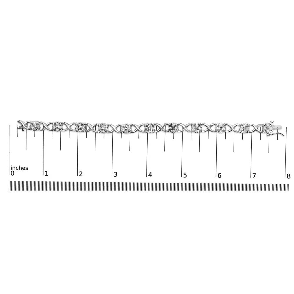 Rose-cut diamond love locks link bracelet in sterling silver – 1 cttw bijoux-nyc direct