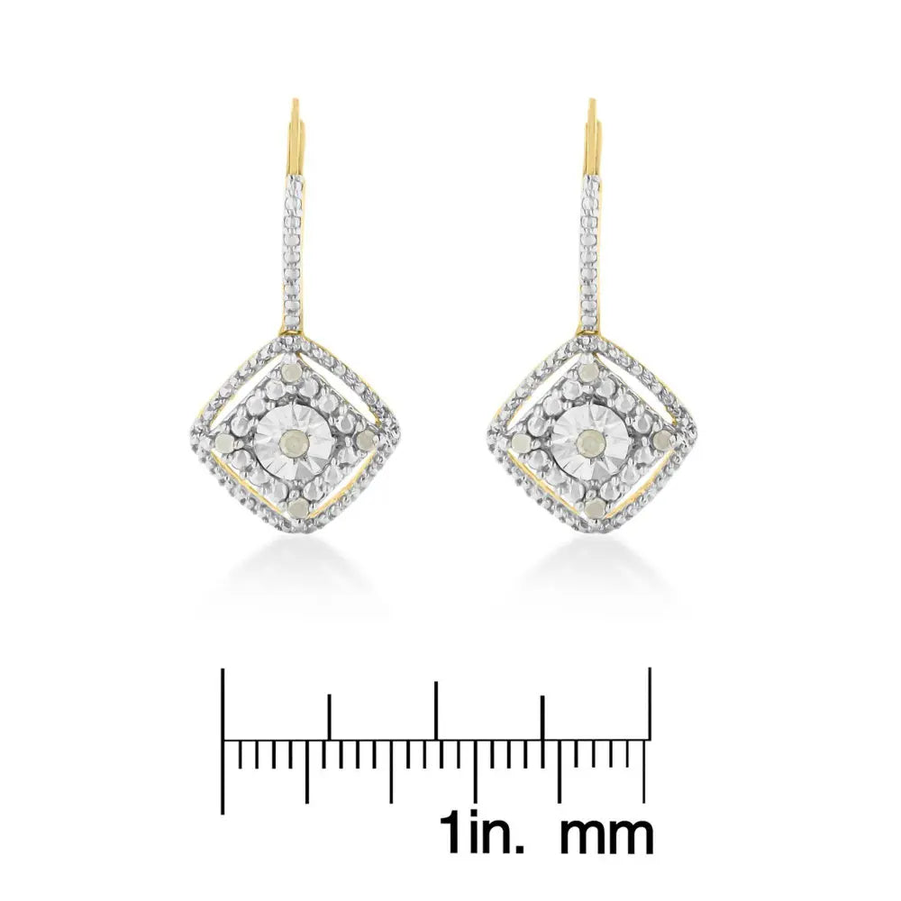 Sterling Silver Rose Diamond Dangle Earring (0.25 cttw, I-J Color, I2-I3 Clarity) - Bijoux-NYC Direct
